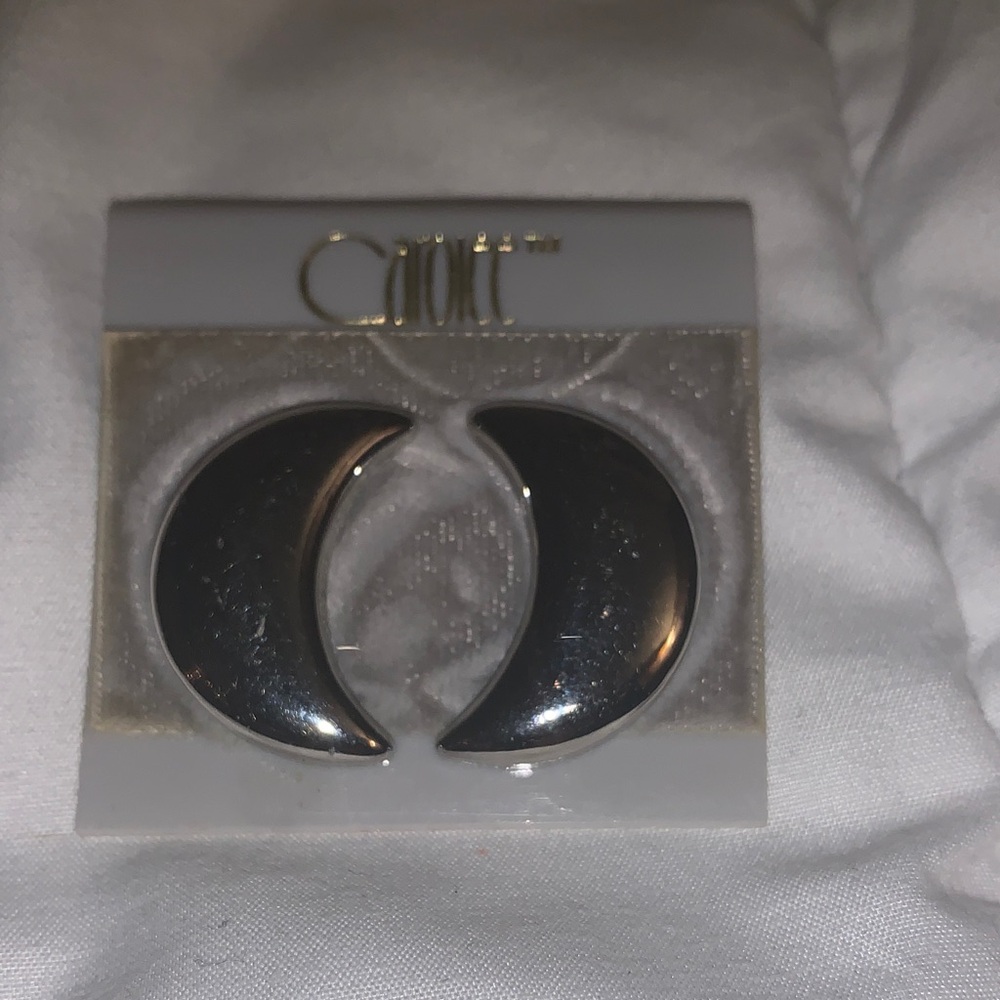 Carolee Silver tone Crescent Moon clip on earrings